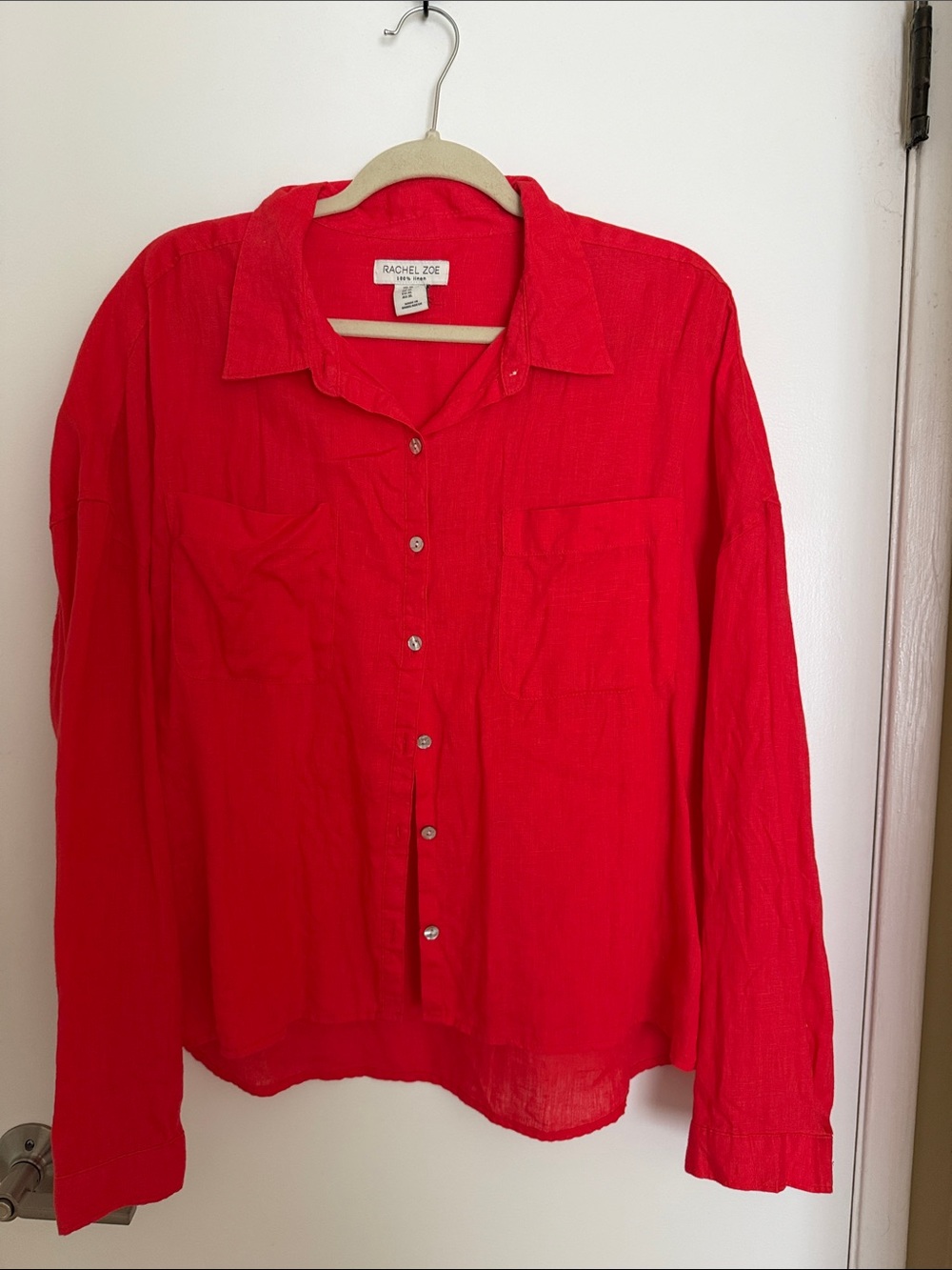 Rachel Zoe Vibrant coral Lightweight Button-Down Shirt